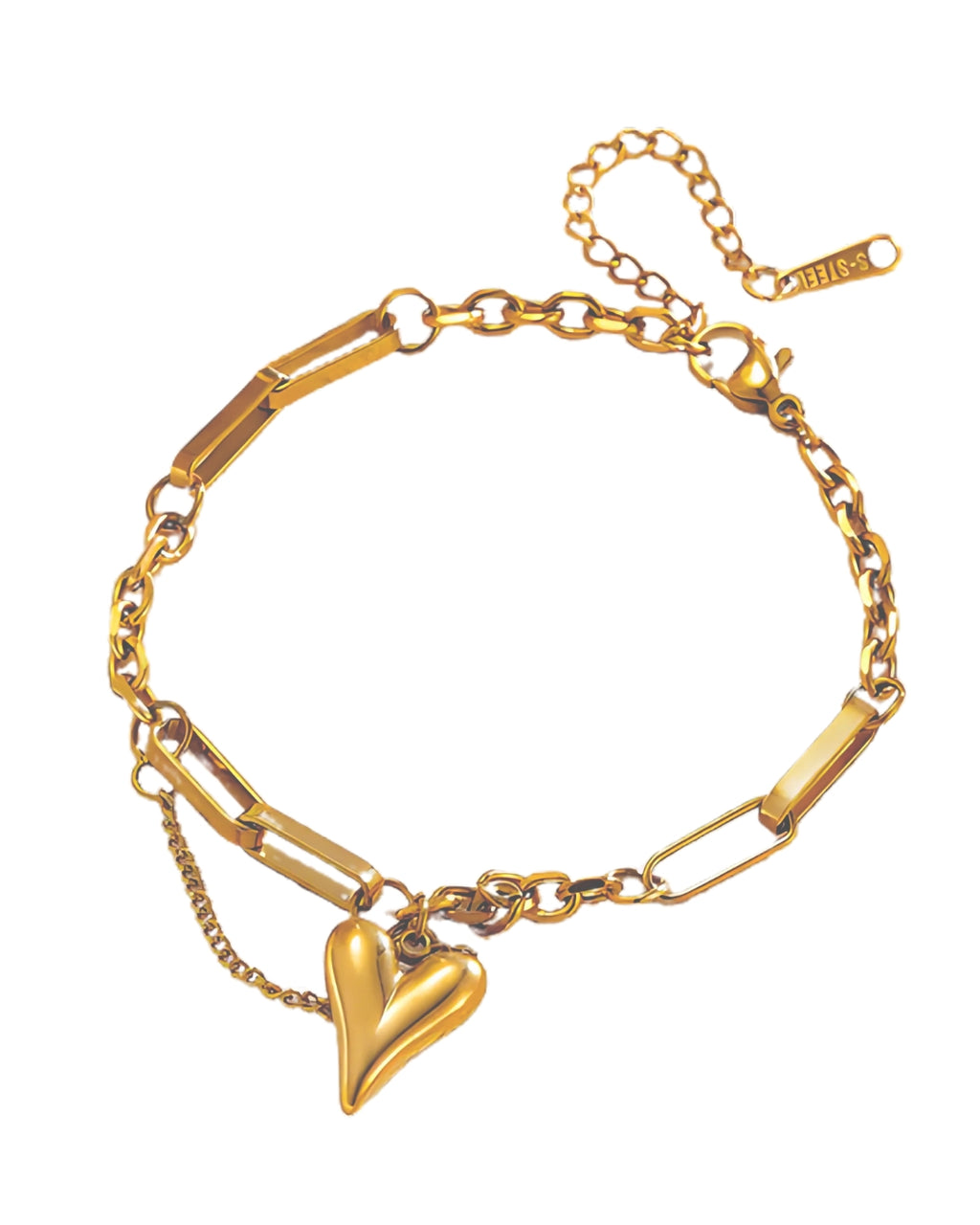 gold heart bracelet