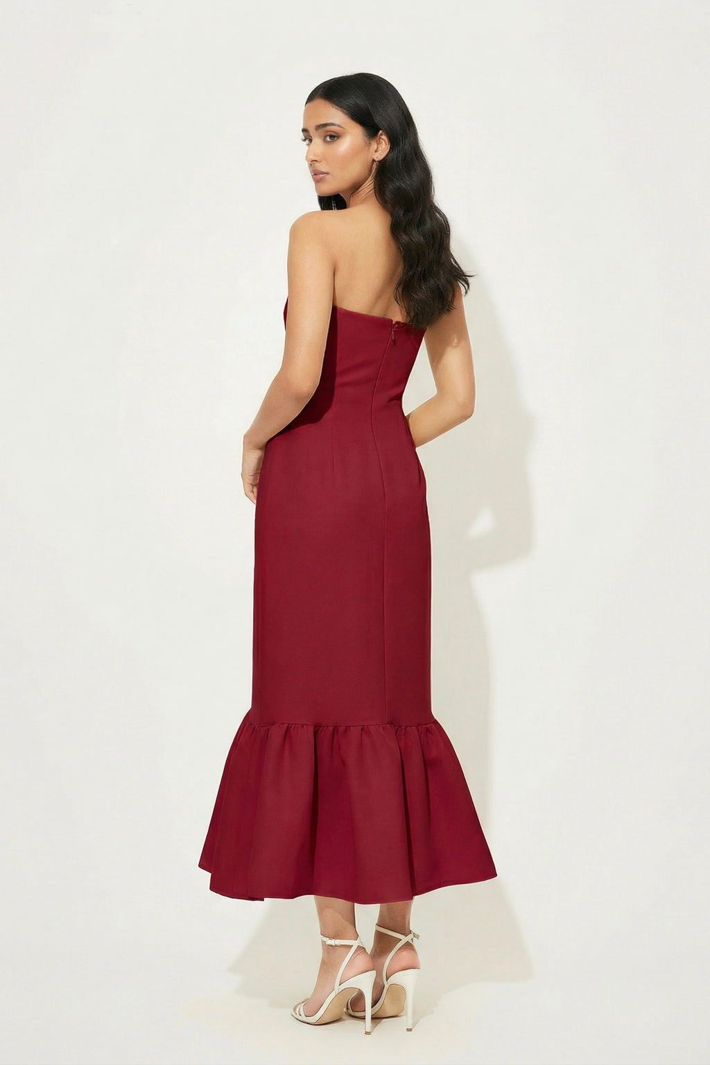 Bianca Strapless Dress | Cherry Red