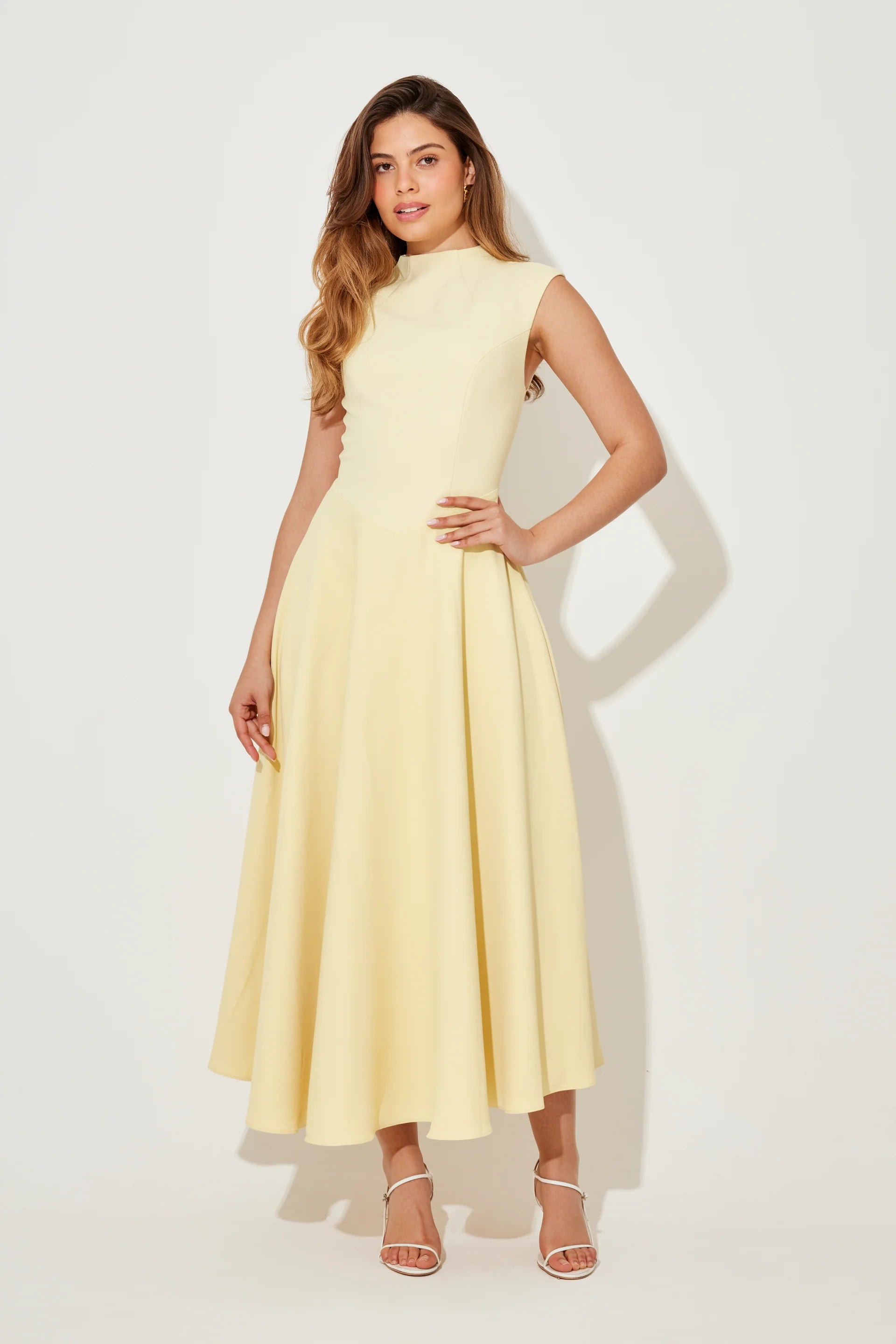 The July Muse Sleeveless High Waist Midi Dress