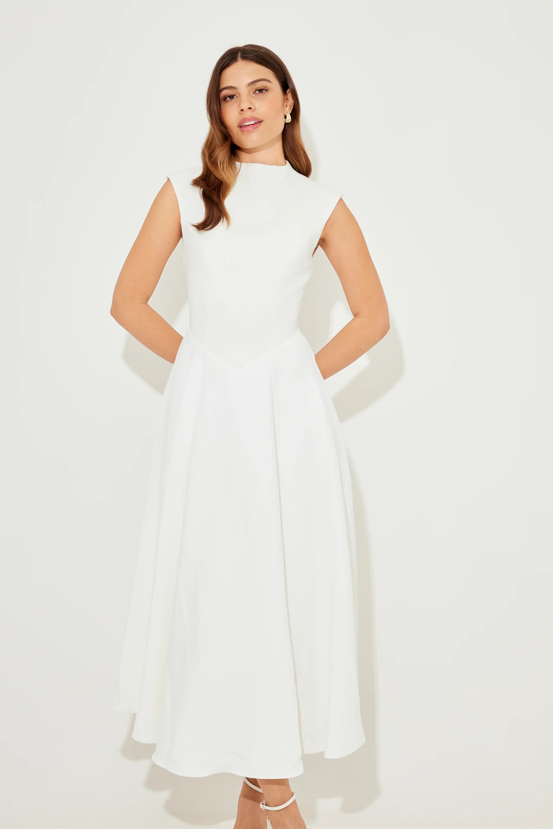 The July Muse Sleeveless High Waist Midi Dress