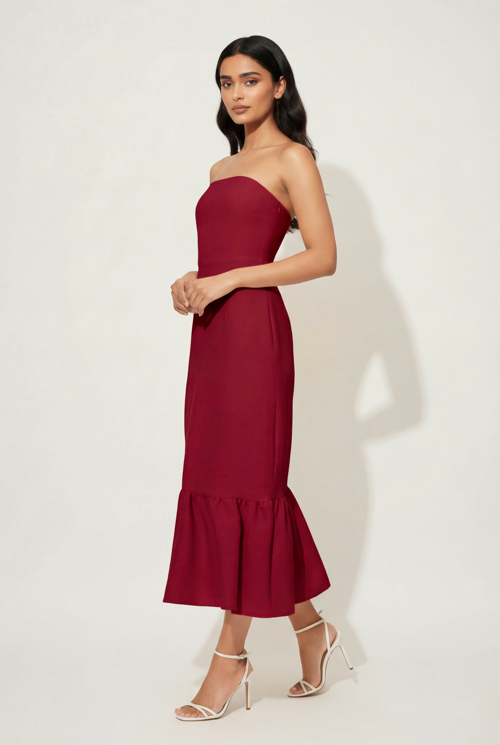 Bianca Strapless Dress | Cherry Red