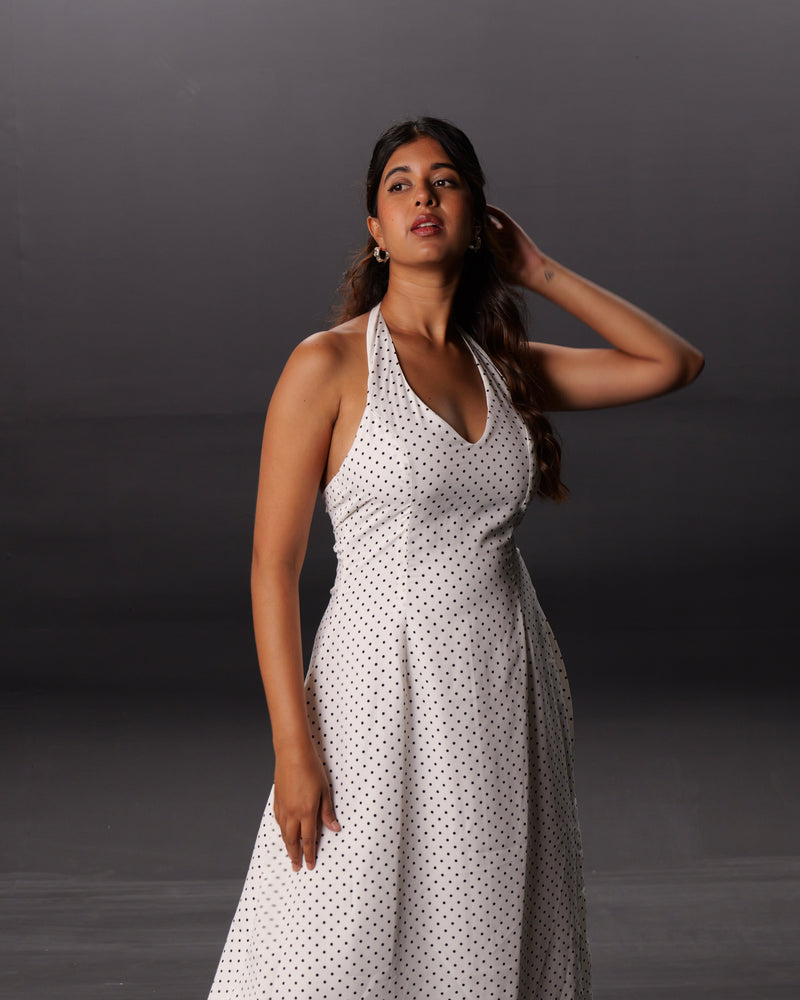 Palma Dress | White Polka Dot