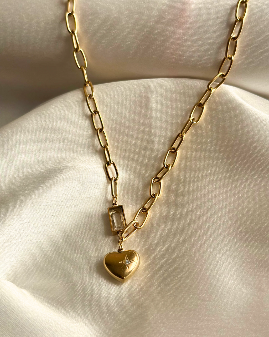 Heart charm necklace
